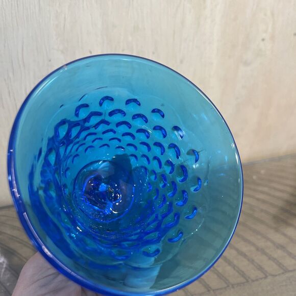 Fenton Hobnail Colonial Blue Glass Bell Cobalt Blue Vintage  READ - Picture 3 of 3